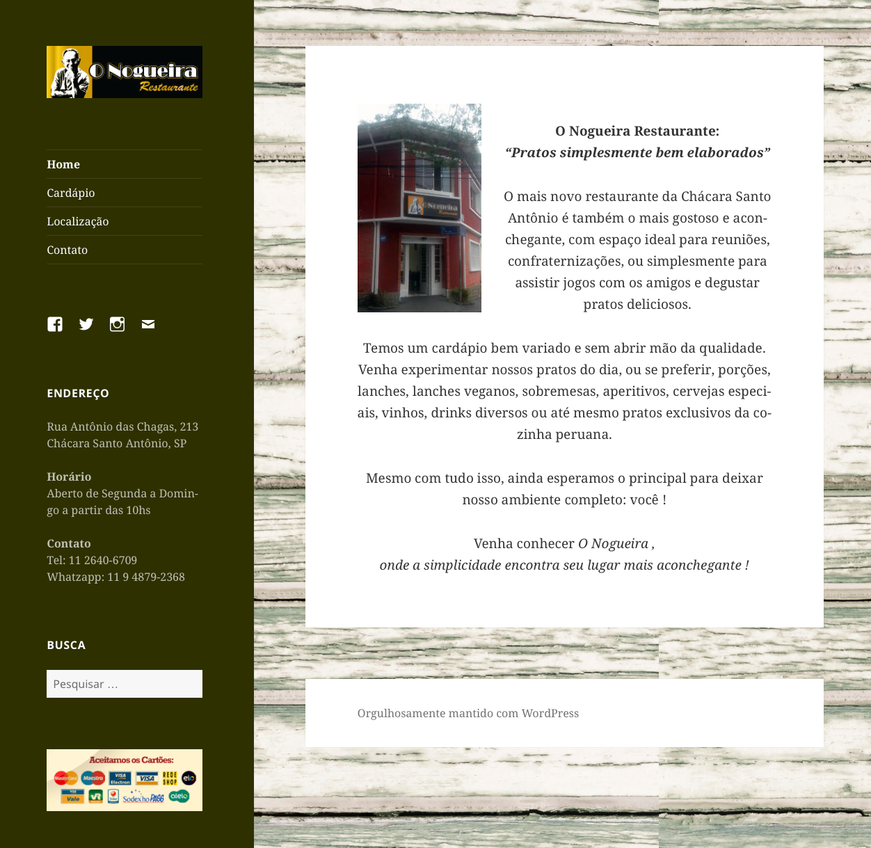 Website: Restaurante